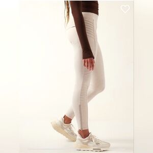 Athleta Leggings Delancy Tan & Cream Street City Ankle Textured Moto Size S